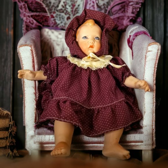 Porcelain Cloth Baby Doll MARY UFDC Boston 1987 National Convention LINDA STEELE - Picture 7 of 9